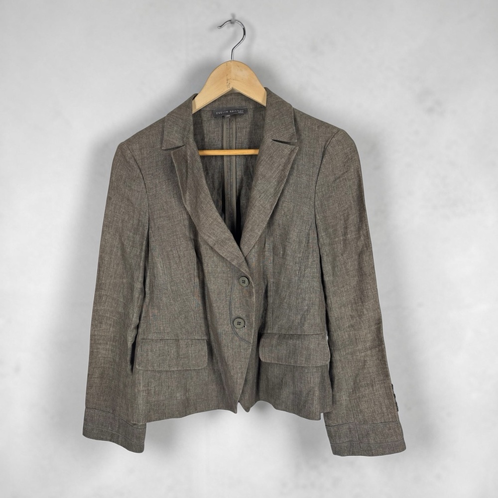Evelin Brandt Berlin‎ Brown Linen Blazer Jacket